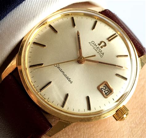 omega watch 18k gold|omega 18k gold watch vintage.